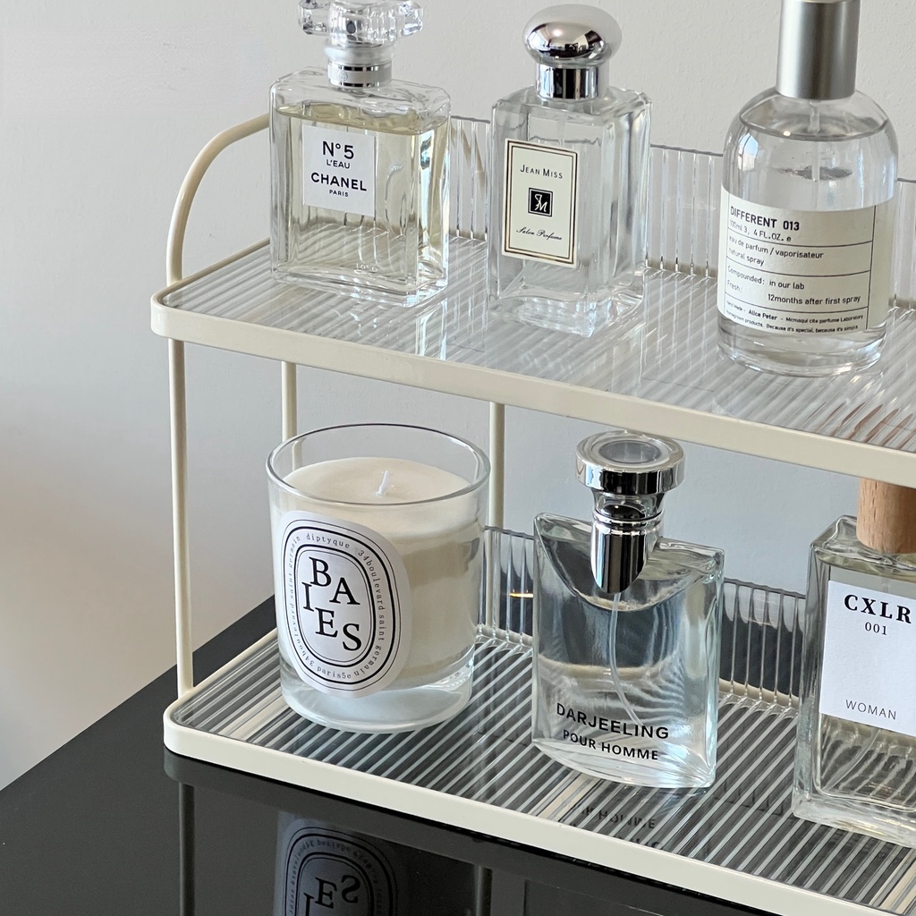 Desktop organiser storage rack | Double layer transparent acrylic ...