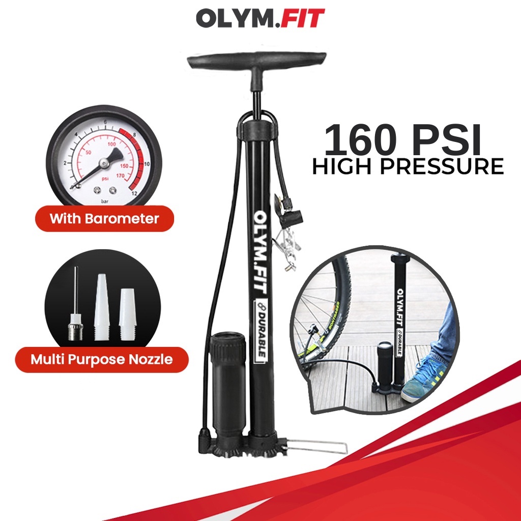 Bicycle Pump Bike Pump With Gauge 160PSI Tire Tyre Inflator Floor  Hand Pump Valve Cycling Accessories
