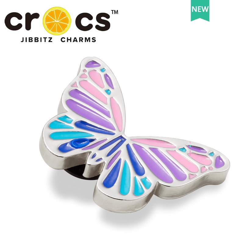 jibbitz crocs charms Purple Butterfly Metal Shoe Buckle Texture