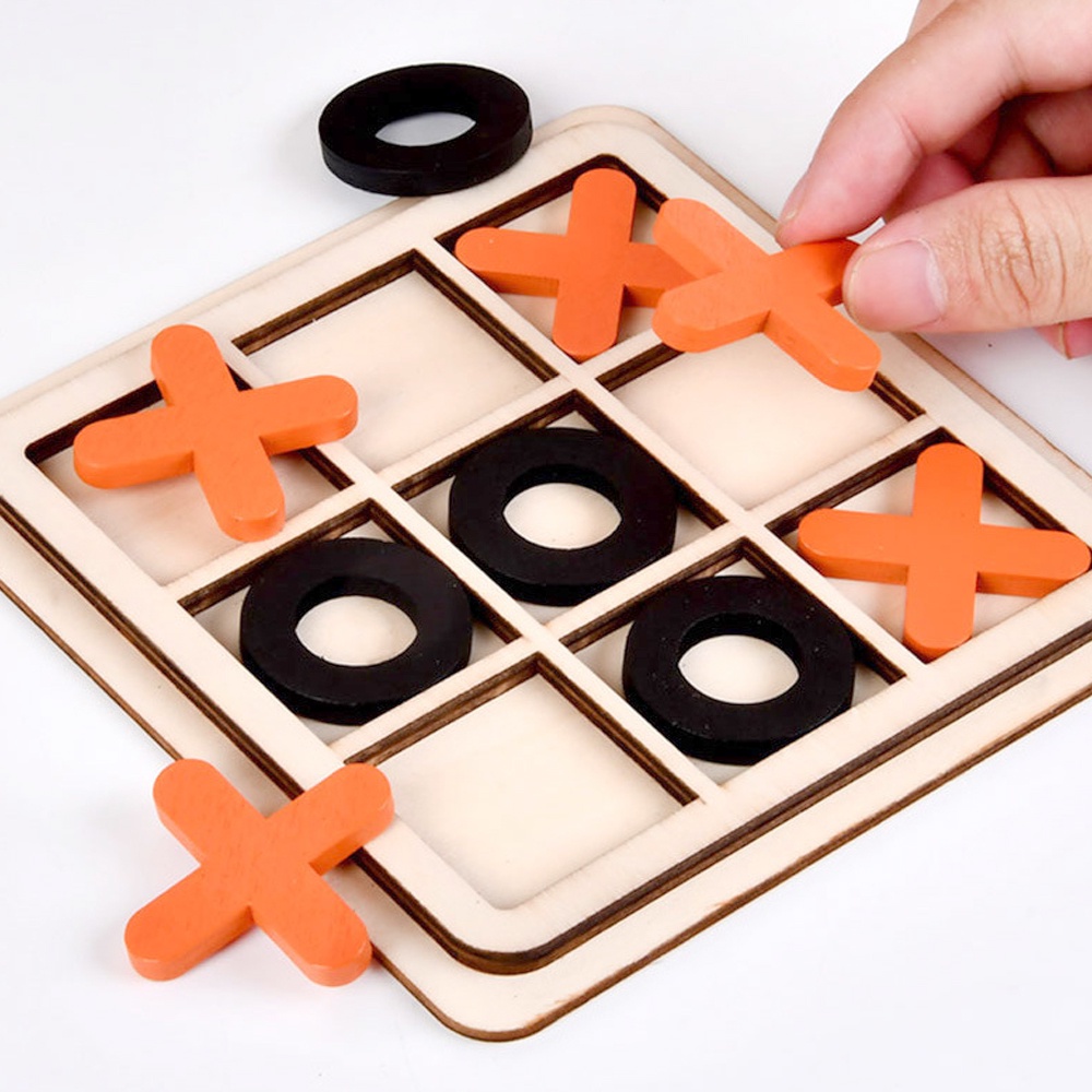 Small Tic Tac Toe OX Chess Game for Kids Brain Training Chess Board ...