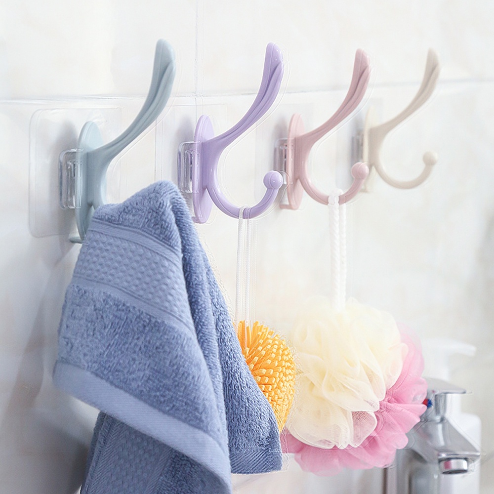 Wall-Mounted Nail-Free Coat Hanger Home Organizer Sturdy PP Durable ...