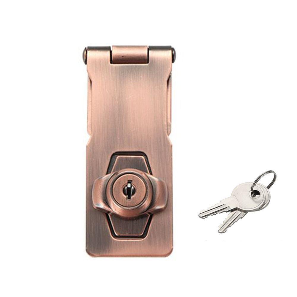 Alloy Hasp and Staple Lock, 90 Degree Cabinet Latch for Refrigerator Door, Drawer Security Lock, Toolbox Hasp Lock, Shed Door Latch, Silver(2.5inch