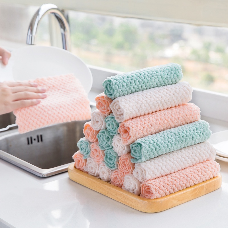 Evaahome Thickened Cleaning Kitchen Dishcloth absorbent cloth nonstick