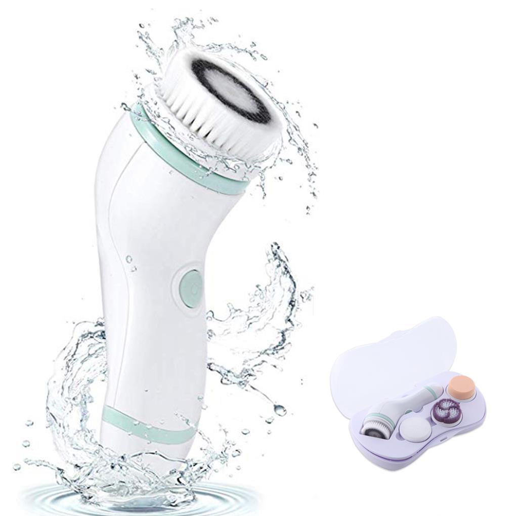 【Hclm】4 in 1 Electric Facial Cleansing Brush IPX6 Waterproof Facial