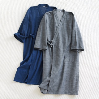 Bird Womens Cotton Gauze Sleeping Robe Thin Japanese Style Kimono Summer  Bathrobe Sauna Pyjamas Yukata