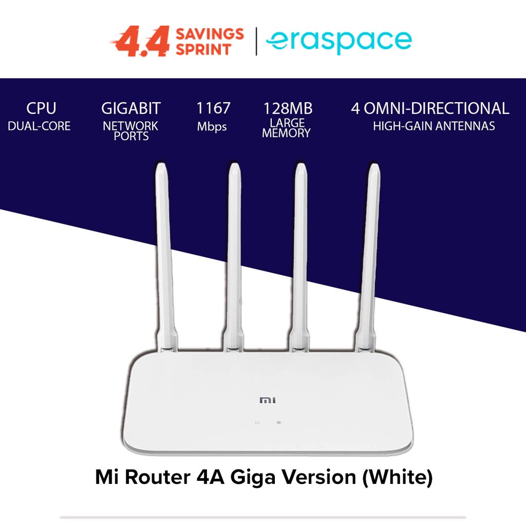 Mi Router 4A Giga Version (White) | Shopee Singapore