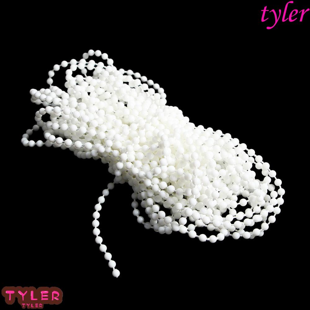20ft White Plastic Beaded Chain For Blinds – #10 Size With 4 Connectors – Perfect For Roman Shades & Vertical Blinds