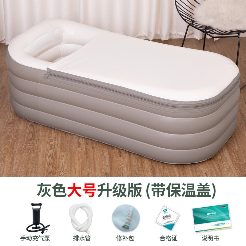 LBJN Inflatable Folding Adult Bathtub Household Whole Body Bath Bucket ...