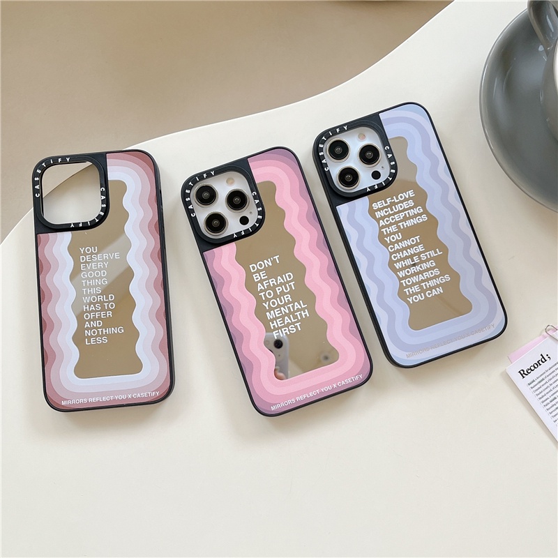 TiFY Mirror Romantic inspirational quote High Quality Side Letter Casing IPhone Case For iPhone 14 Pro Max 11 12 Pro Max 13 Pro Max Silicone Dust Resistant Phone Soft Cover