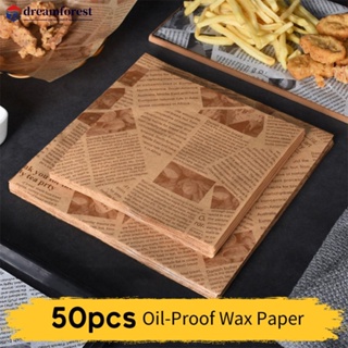50pcs Sandwich Wrapping Paper, Oil-absorbing & Moisture-proof For Sushi,  Burgers, Bread, Wax Paper For Baking