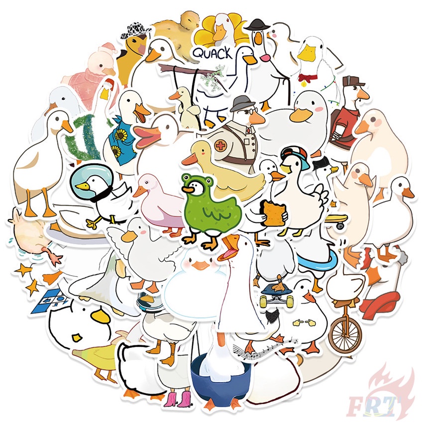 50Pcs/Set Q Funny Duck Series 01 Stickers DIY Waterproof Fashion Doodle ...