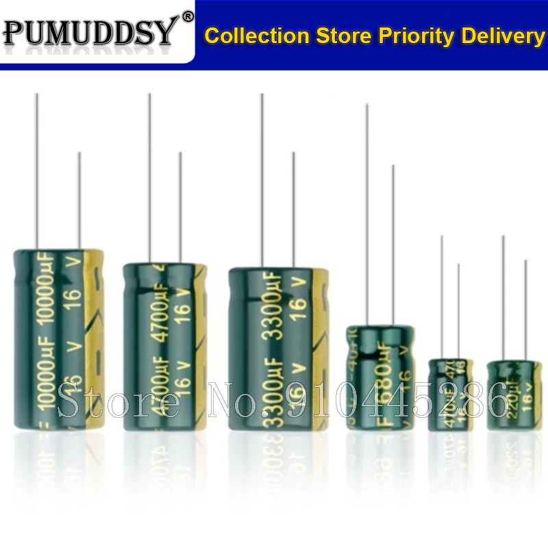 Aluminum Capacitor 10v 16v 25v 35v 50v 220uf 330uf 470uf 680uf 1000uf 1500uf 2200uf 3300uf High 6341