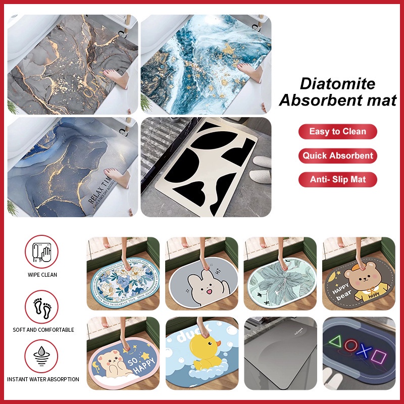 For Bathroom Diatomite Mat Japan Floor Toilet Mat Bath Fast Drying Bath