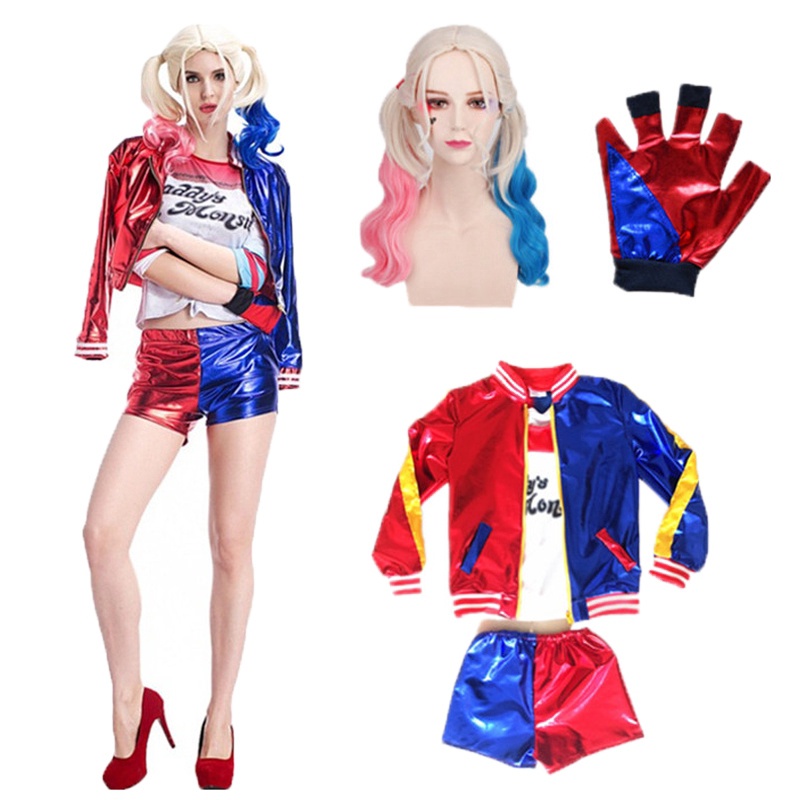 Ship Out Kids Girls Harley Quinn Joker Costume Suicide Squad Cosplay