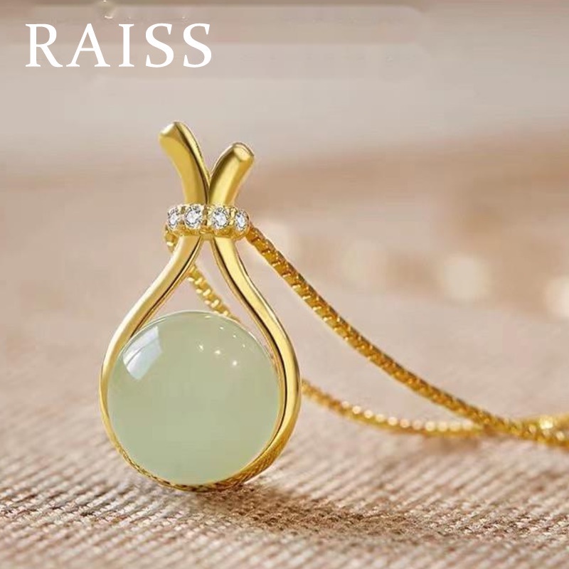 Gold chain clearance with jade pendant