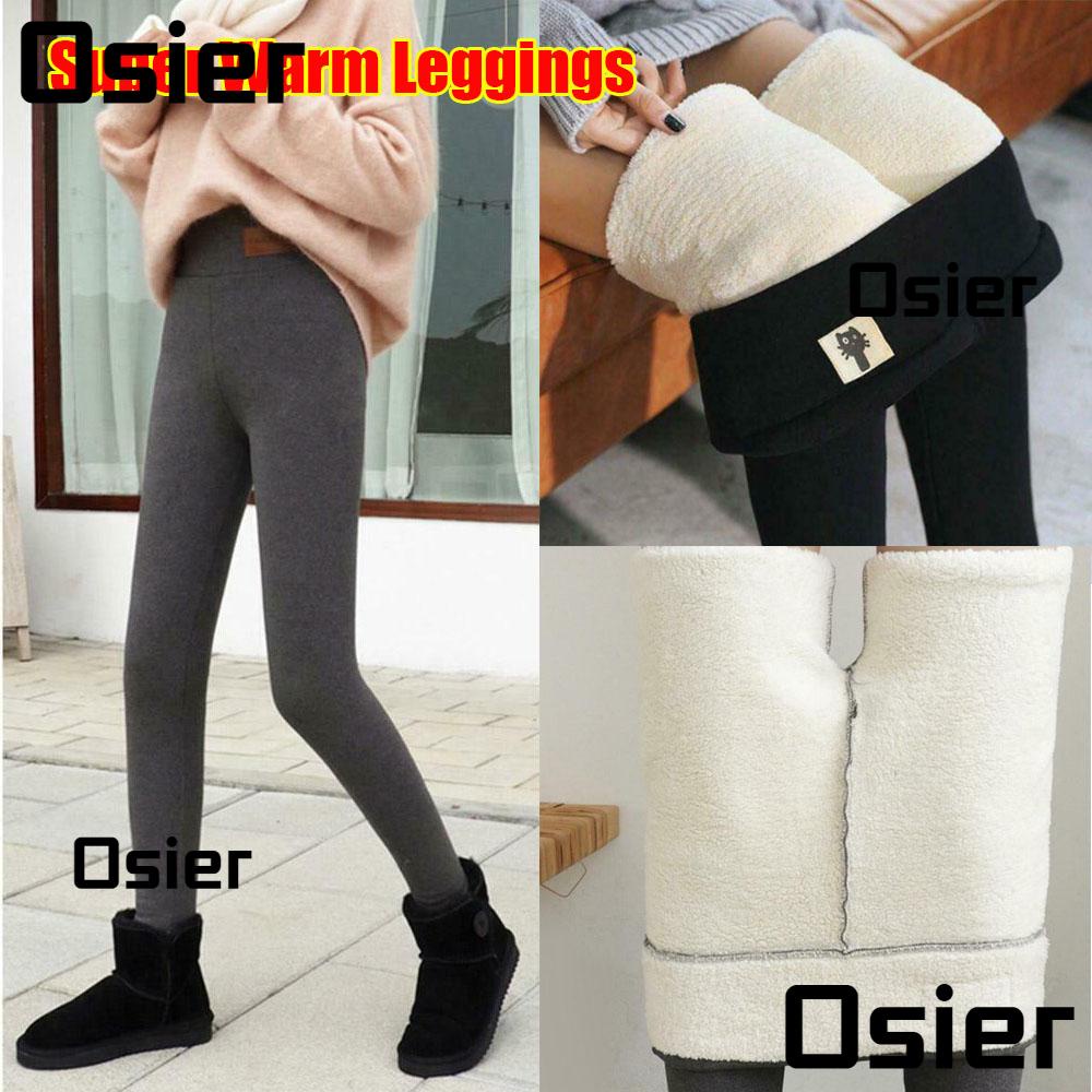 OSIER Fashion Winter Thicken Leggings Casual Cashmere Lambskin Women Leggings  Wool Fleece Trousers High Quality Skinny High Waist Warm Pants