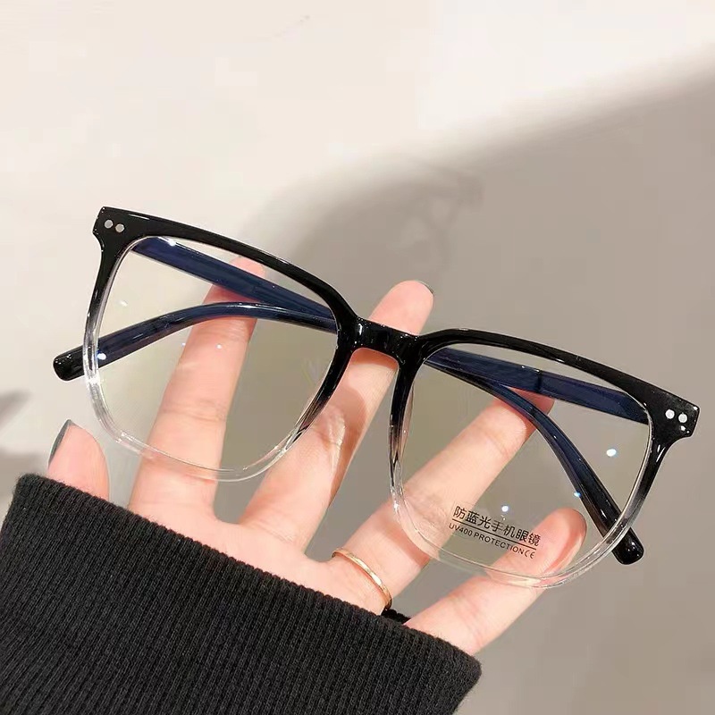 Myopia Korean Style INS Oversized Cermin Mata Square Anti Blue  Light Glasses Spek Mata Transparent Frame Bingkai Cermin Mata