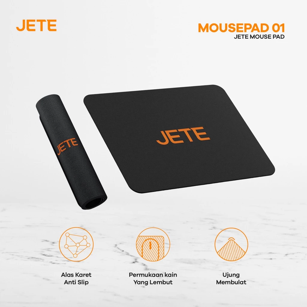 JETE 01 Mousepad Universal untuk Kantor/Gaming Anti Slip (18cm x 22cm) - Gambar 3