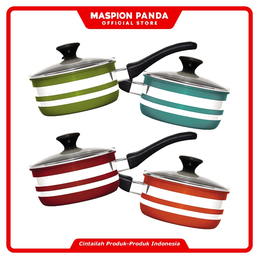 Maspion Panci Stainless Steel Colouris Saucepan Tutup Kaca 16 cm - Gambar 2