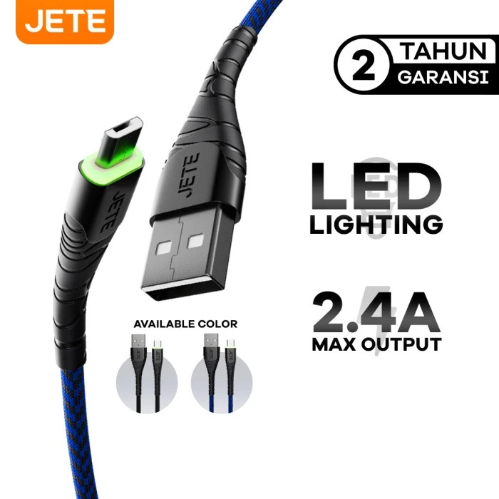 JETE CX5 Kabel Data Micro USB Fast Charging with LED Light - Kabel Data - Garansi Resmi - Gambar 3