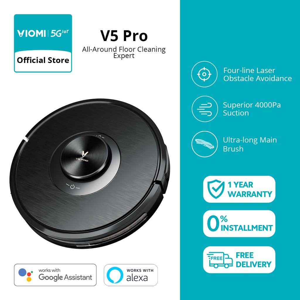 Viomi V5 Pro LDS Robot Vacuum Mop Cleaner Shopee Singapore