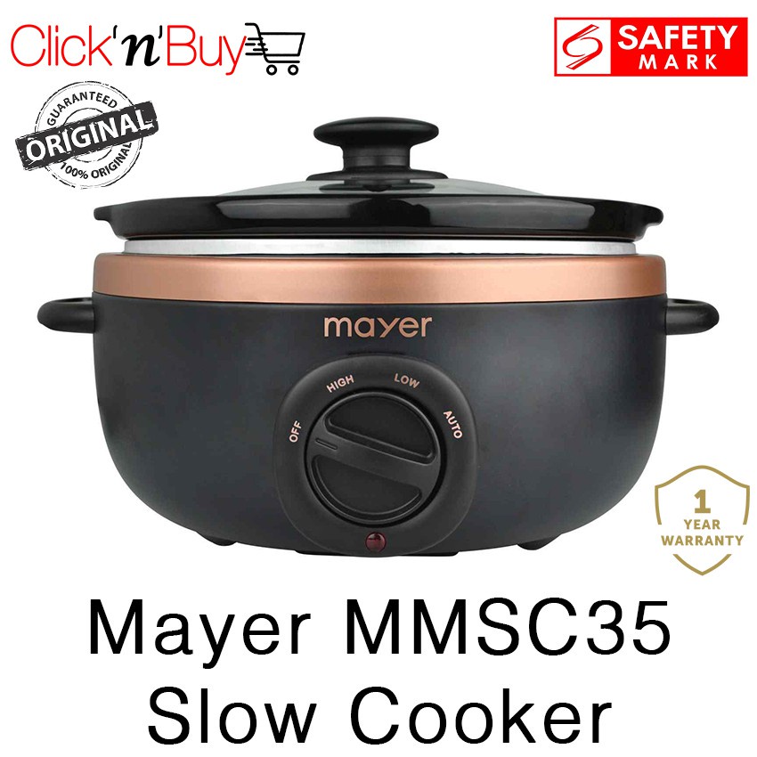 Mayer MMSC35 Slow Cooker. Ceramic Inner Pot. 3.5 L Capacity. Low Energy