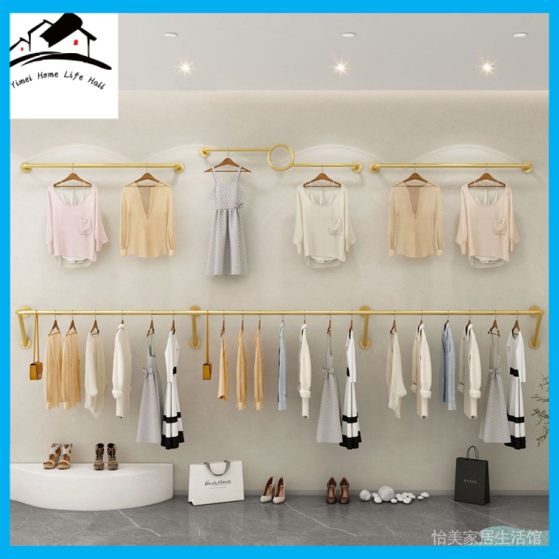 Gold Wall Underwear Rack: Bra Display Rack Hanging On The Side In