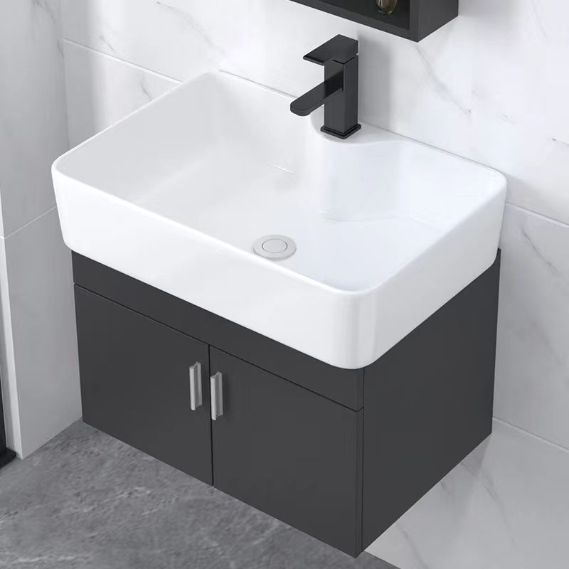 Solid wood small bathroom combination narrow washbasin sink
