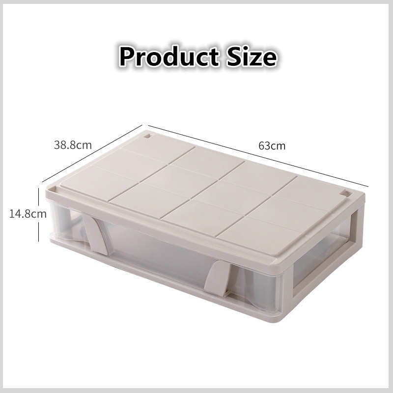COLOGO Under bed clothes storage box large size Transparent Storage Box ...