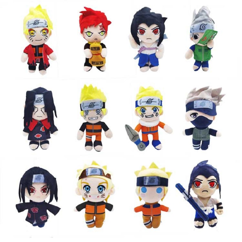 24 Hour entregaNew 2330cm Anime Naruto Plush Toy Naruto Uchiha Itachi Sasuke Kakashi Gaara