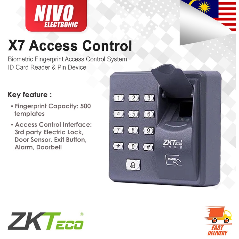 ZKTeco X7 Biometric Fingerprint Access Control System, ID Card Reader ...