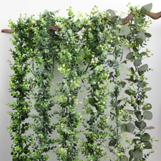 1.8m Artificial Eucalyptus Vine Decorative Garland, Greenery Faux Vines  Leaves For Wedding Party Backdrop Arch Wall Decor