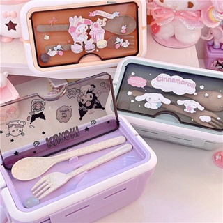 Sanrio Kuromi Lunch Box Cinnamoroll My Melody Student Compartmentalised  Eco-friendly Bento Box Tableware Food Storage Container