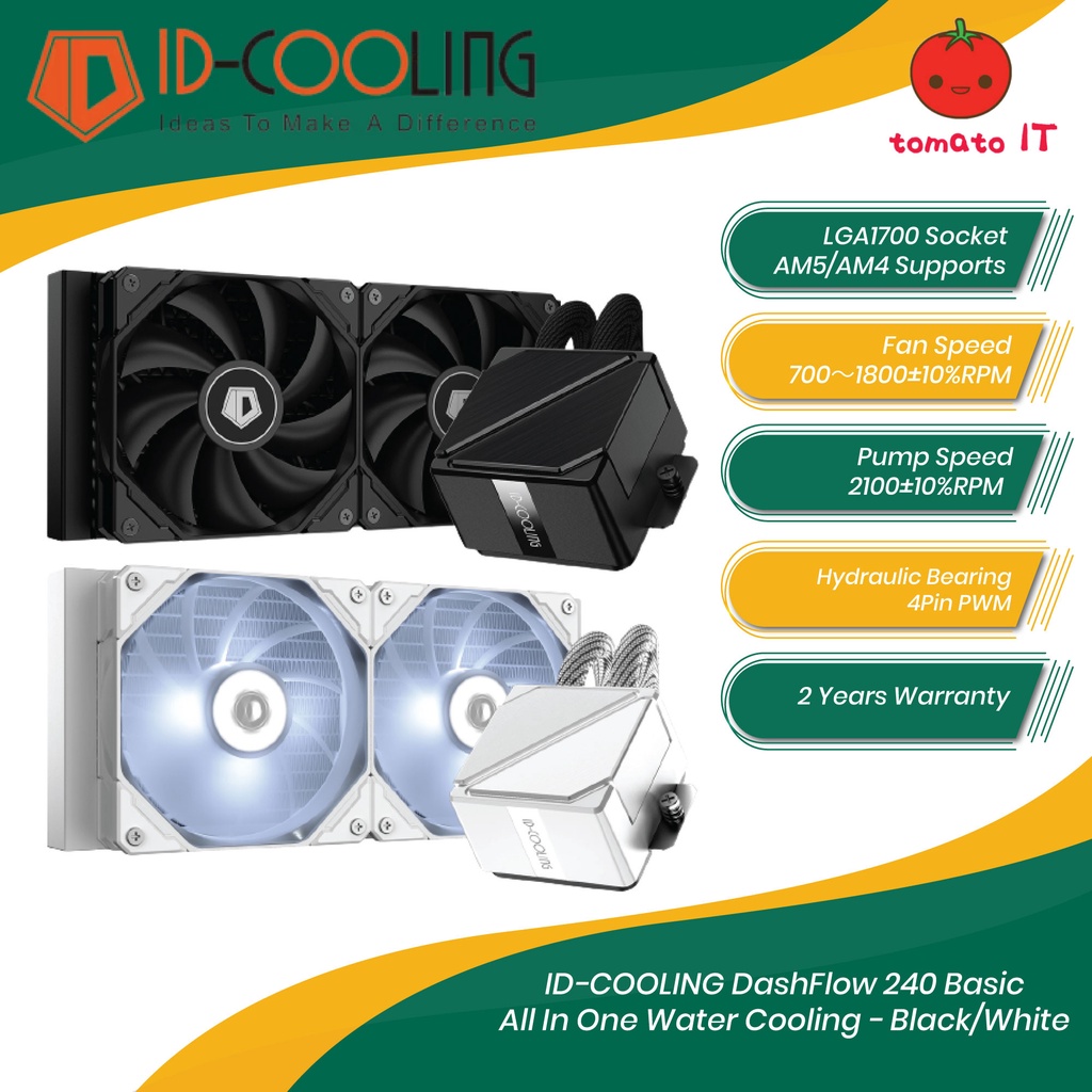 IDCOOLING DashFlow 240 Basic All In One Water Cooling Black/White