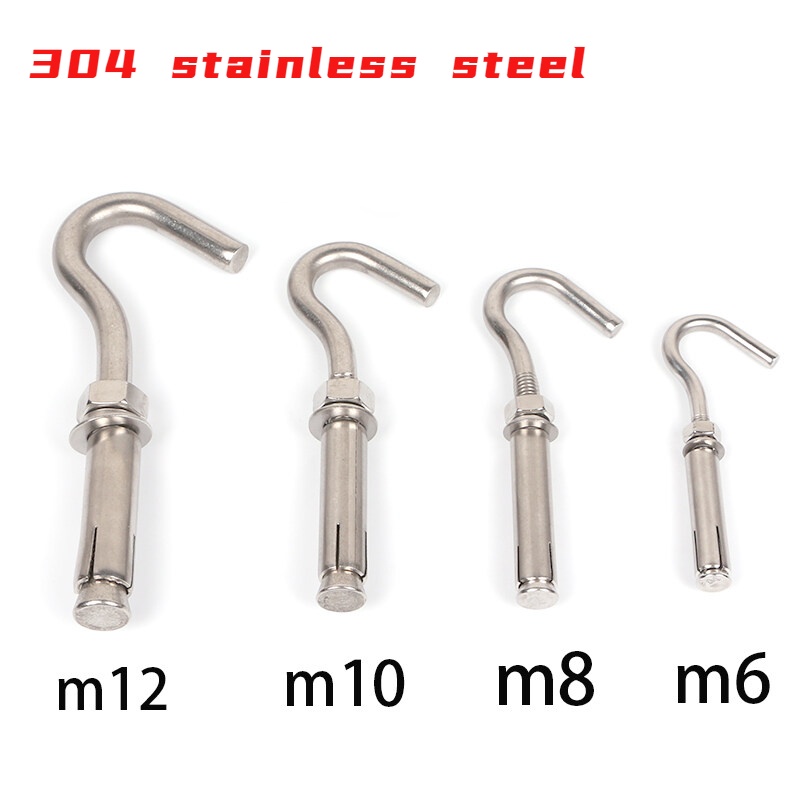 Expansion Hook Anchor Bolt Open Cup Hook 304 Stainless Steel Ring