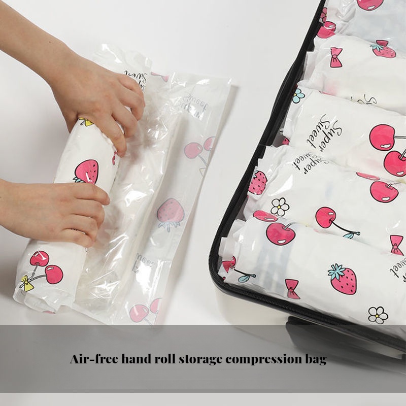 New Storage Compression Bags Hand Rolling Clothing Plastic Vacuum