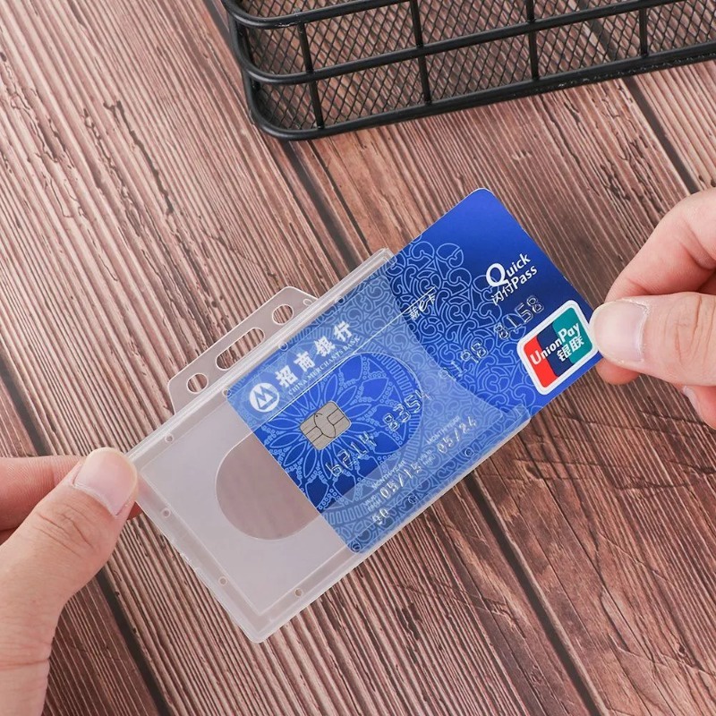 Creative White Light Transparent PVC Dust-proof Work Card Holders Multi ...