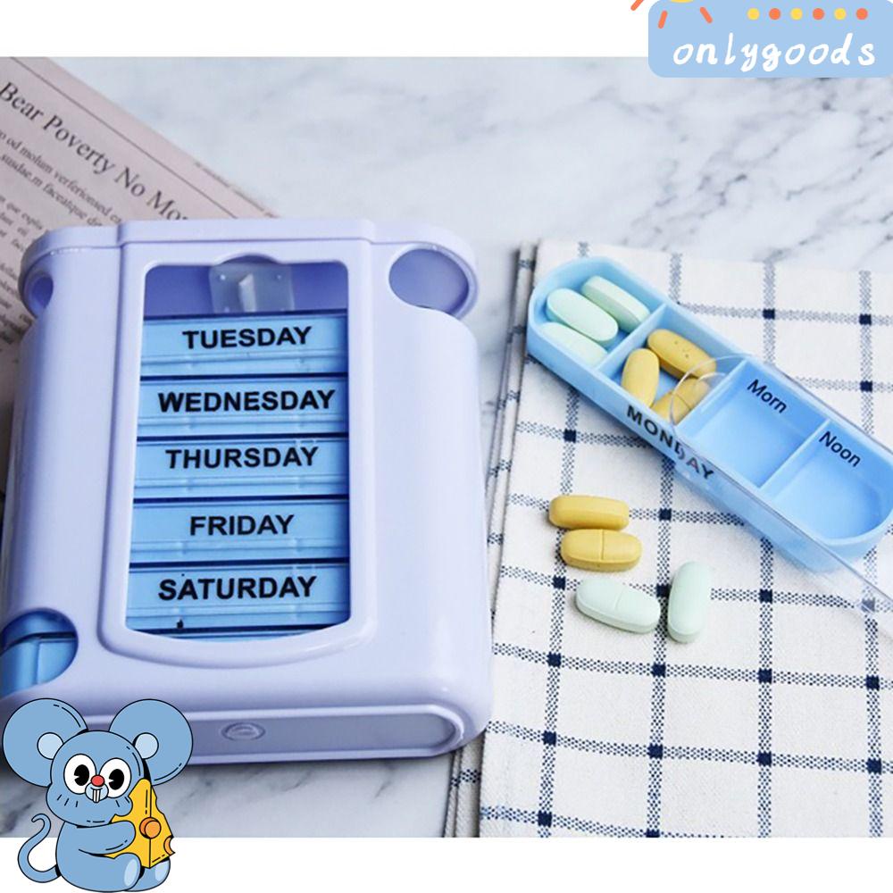 ONLYGOODS1 Pill Box Portable Morning Noon Evening Night Medication Aids Medicine Organiser