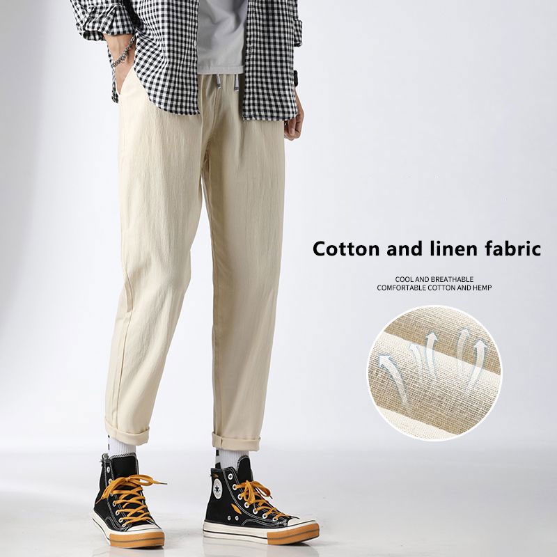 Linen Capri Pants: Cropped Linen Pants Men Tapered Casual Trousers,  Breathable Summer Linen Pants for Men 