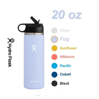 Hydro Flask 32OZ Wide Mouth 2.0 Water Bottle, Straw Lid, Multiple Colors -  Fog, New Design 