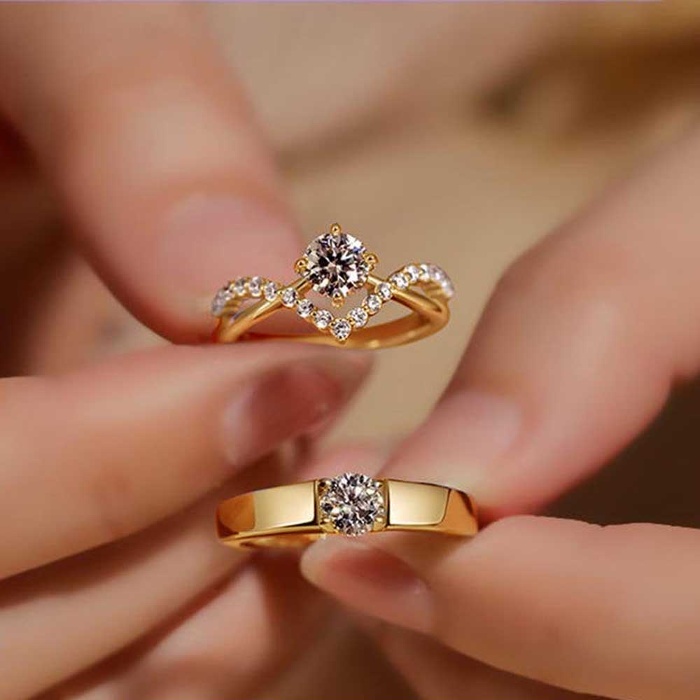 Pure gold sale couple rings