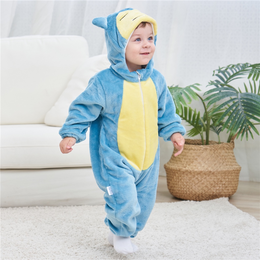 Newborn Baby Snorlax Dinosaur Animal Cartoon Romper Clothes Girls Pajamas Long Sleeve Hooded Jumpsuit Infant Boys Costume Shopee Singapore