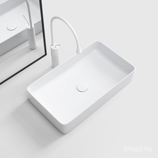 Modern ceramic table basin square wash basin single basin balcony wash