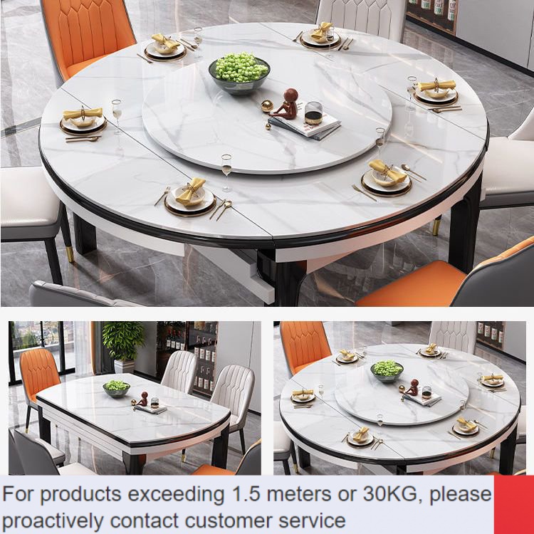 QDH/extendable dining table🩸Bright Stone Plate Dining Table Italian