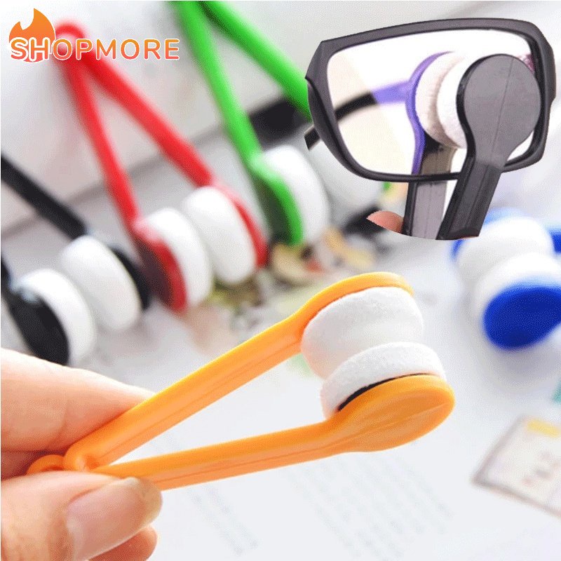 Mini Two Side Glasses Brush Microfiber Spectacles Cleaner Glasses Cleaning Wipe Eyeglass 3670