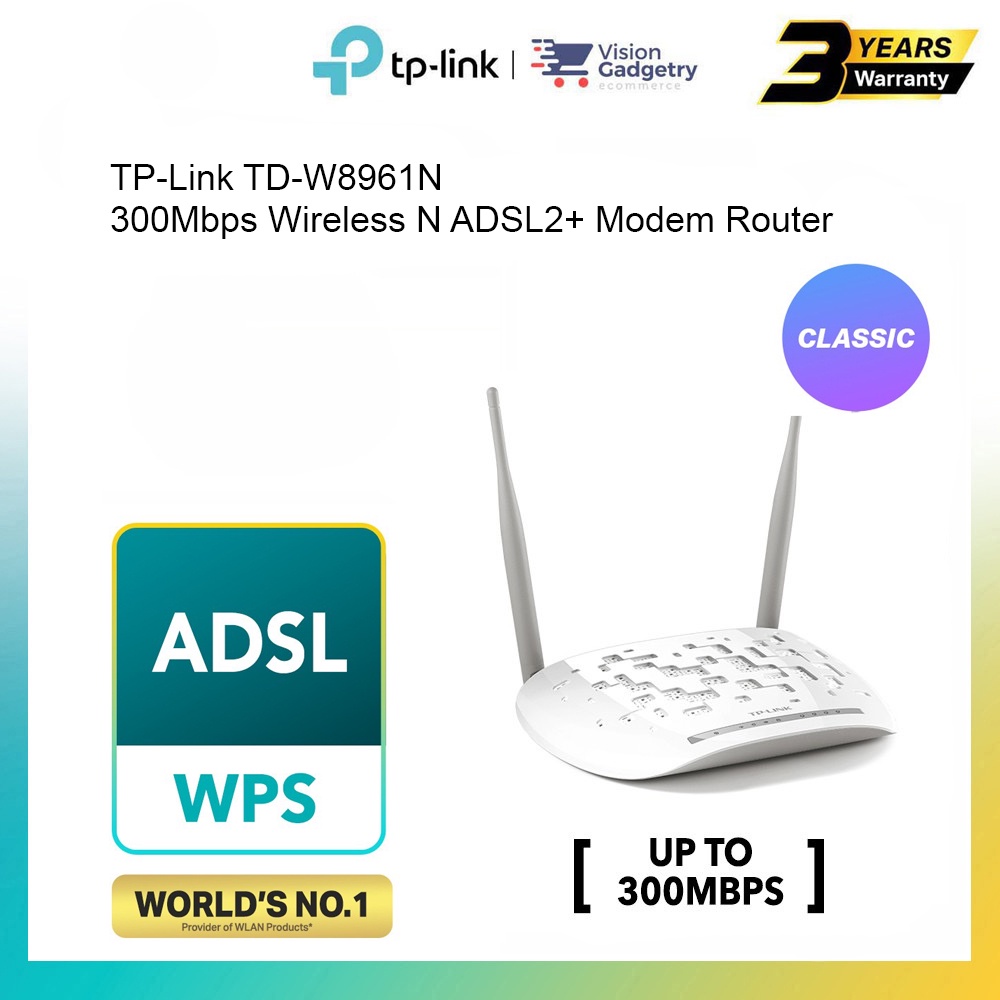 TP-Link TD-W8961N 300Mbps Wireless N ADSL2+ Modem Router | Shopee Singapore