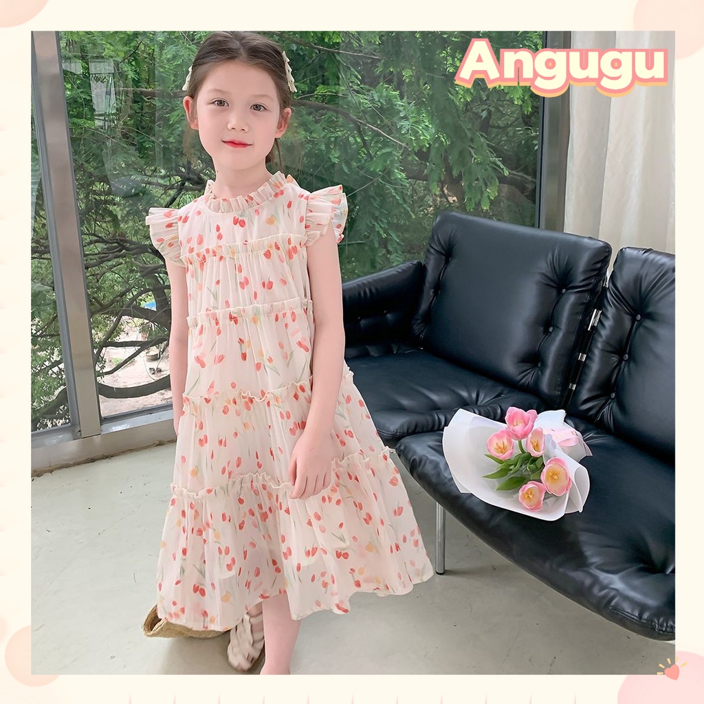 Angugu Girls Summer Dress 2023 New Floral Princess Dress For Children ...