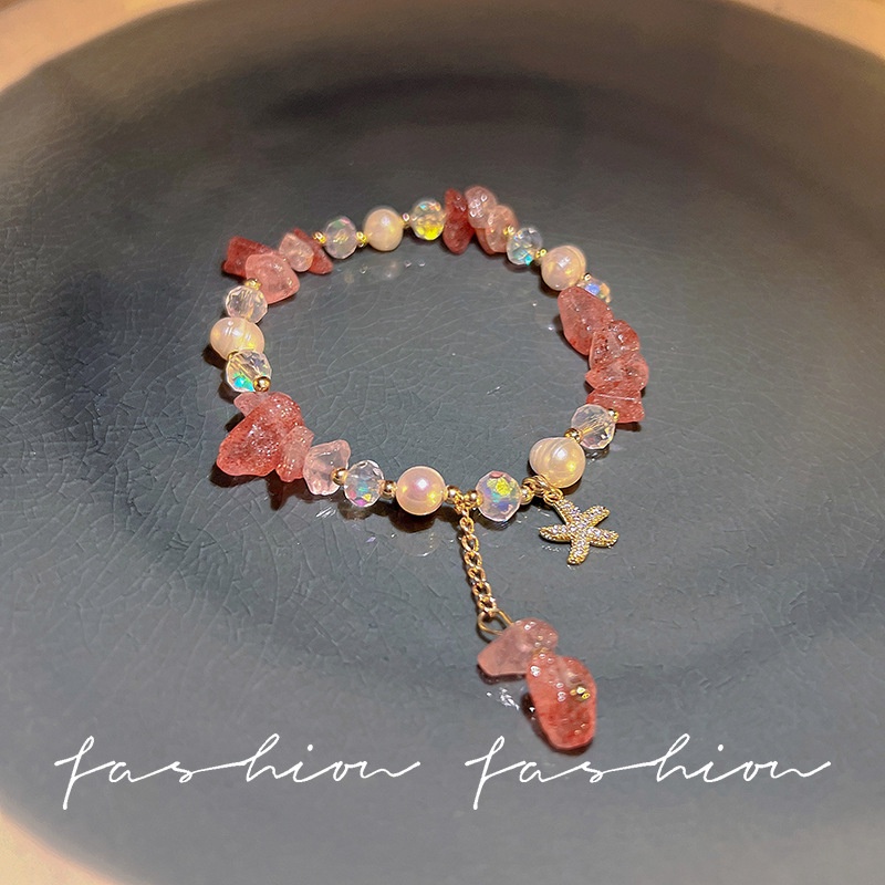 Strawberry crystal bracelet female Pearl crystal opal bracelet