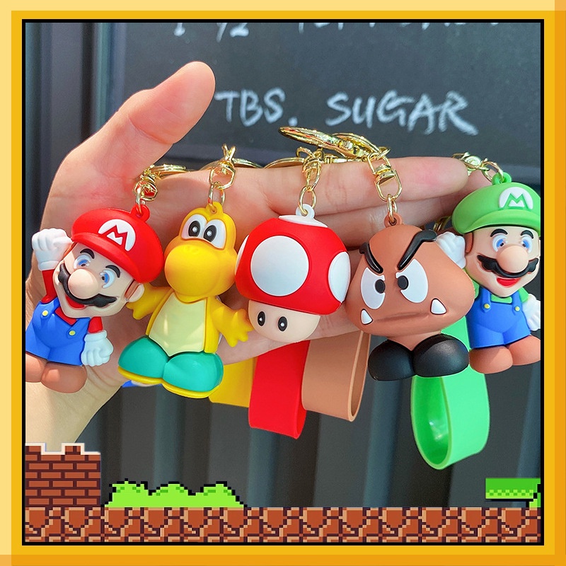 Super Mario Bros Keychain Game Mario Bros Luigi Toad Yoshi Bowser ...