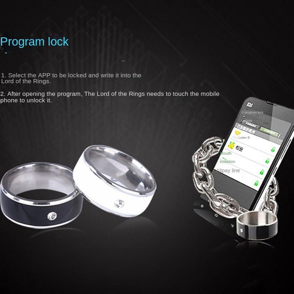 EMILEE NFC Smart Ring Stainless Steel Multifunctional Finger Digital Ring Creative Wearable Connect Waterproof Magic Wear NFC Finger Ring for Android Phone Men Shopee Singapore